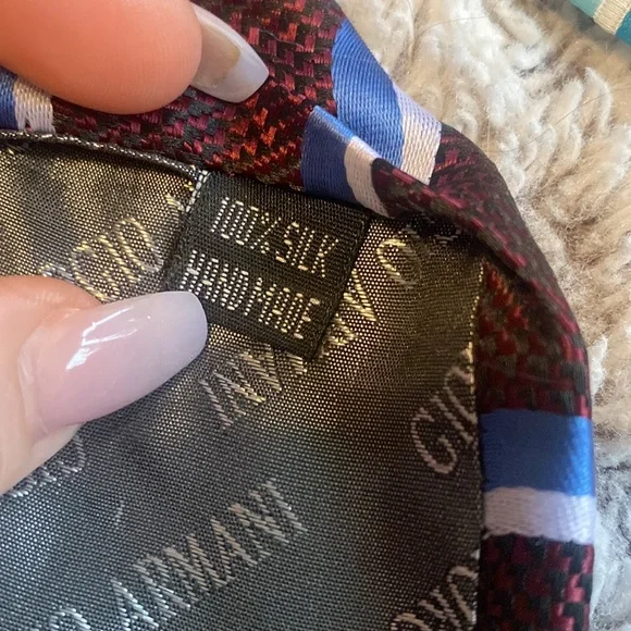 Giorgio Armani Set of 3 Striped 100% Silk Ties Handmade in Italy Like New - Picture 10 of 12